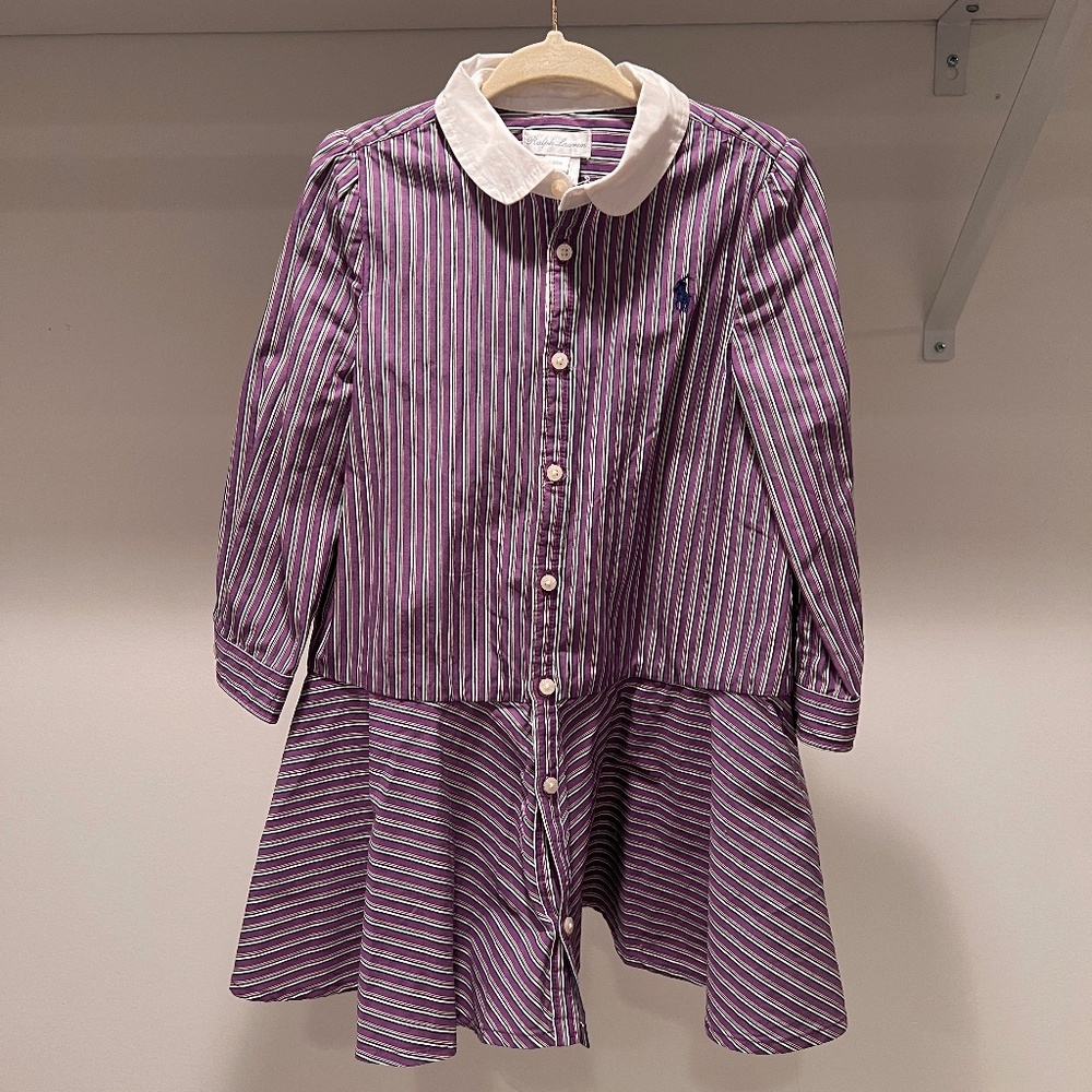 Girls Ralph Lauren purple collared dress 24m